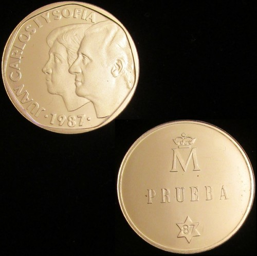 *GUTSE* JC I-7, 500 PESETAS 1987, PRUEBA DEL ANVERSO, PLATA, PROOF.