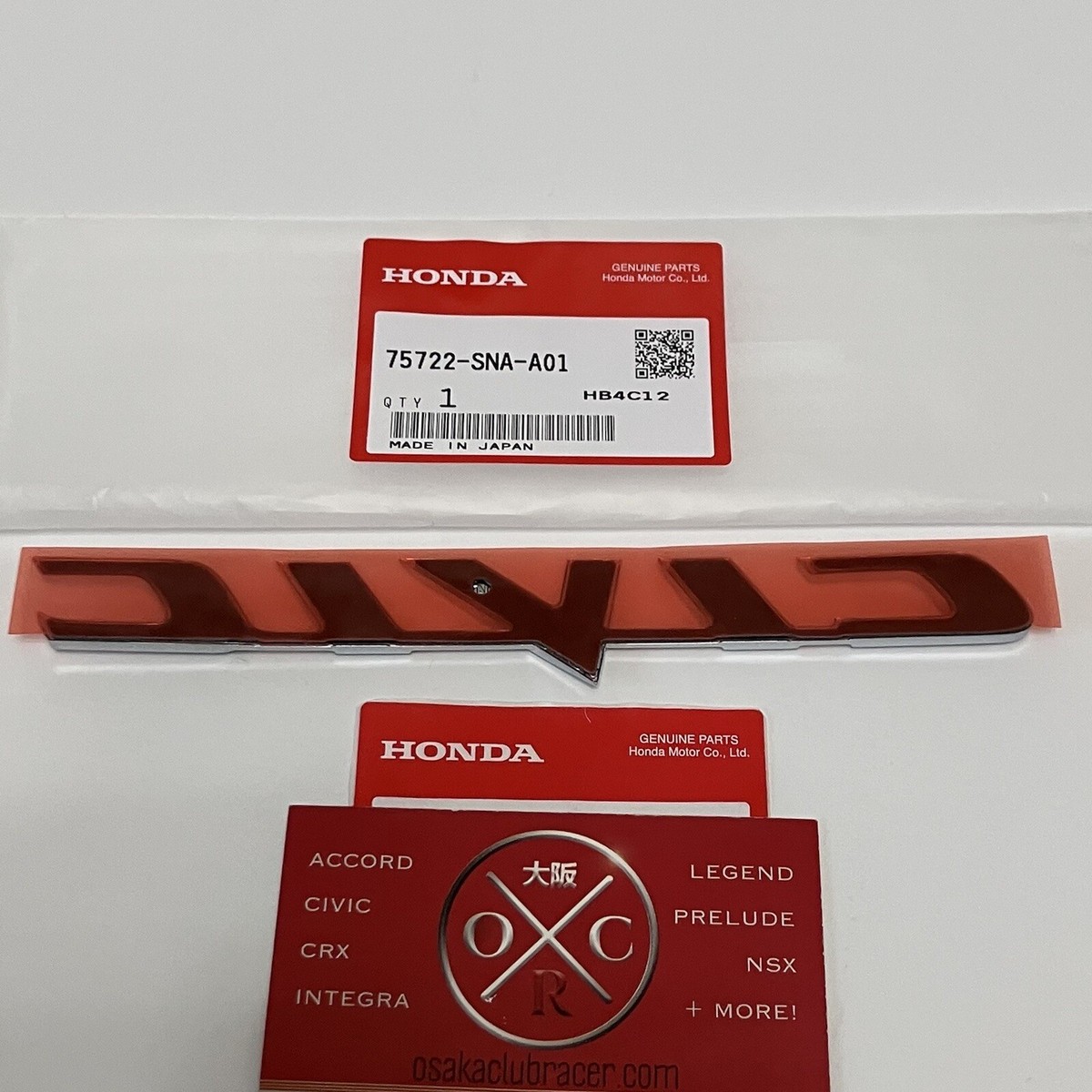 Genuine OEM Honda 2006-2011 Civic SEDAN Rear Emblem Trunk Badge