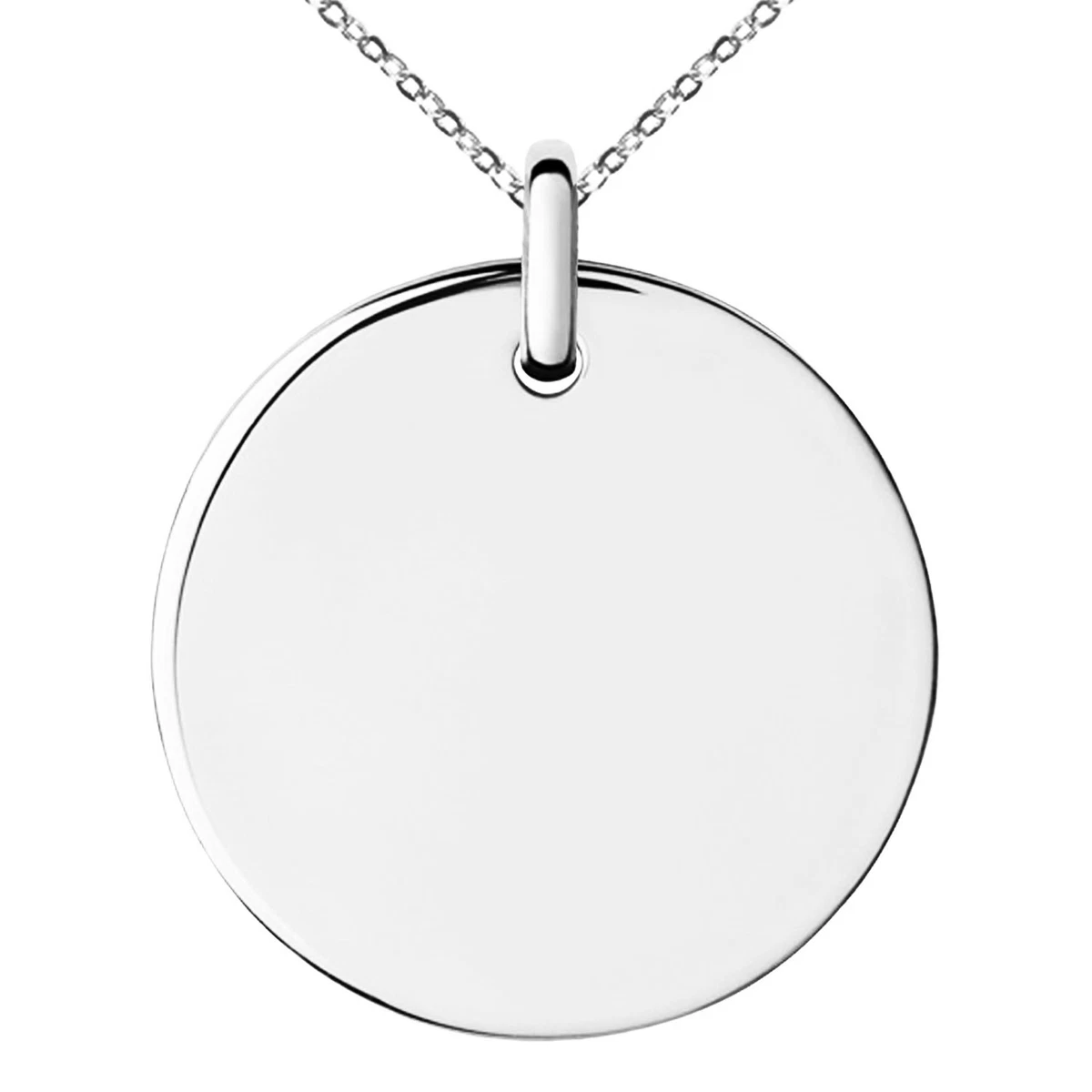 Stainless Steel Medallion Circle Charm Pendant Necklace Keychain FREE ENGRAVE