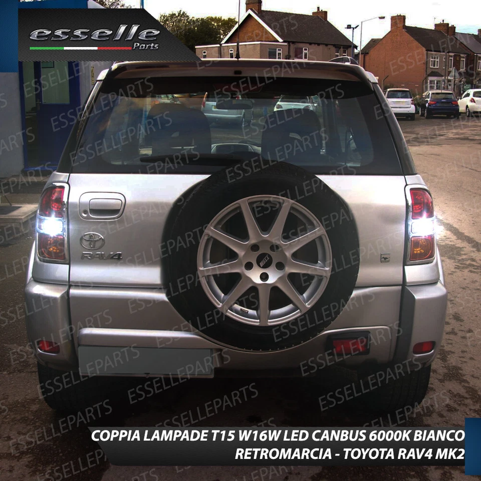 LAMPADE RETROMARCIA 13 LED T15 W16W CANBUS PER TOYOTA RAV-4 II 6000K NO AVARIA - Immagine 2 di 2