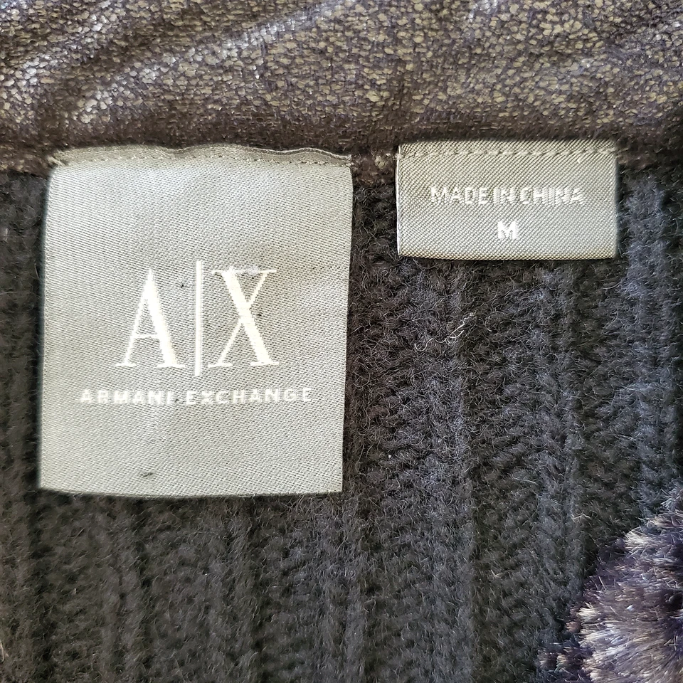 Armani Exchange Black Hooded Jacket Lambs Wool, Polyester, Faux Fur Lined Medium - Image 3 of 4