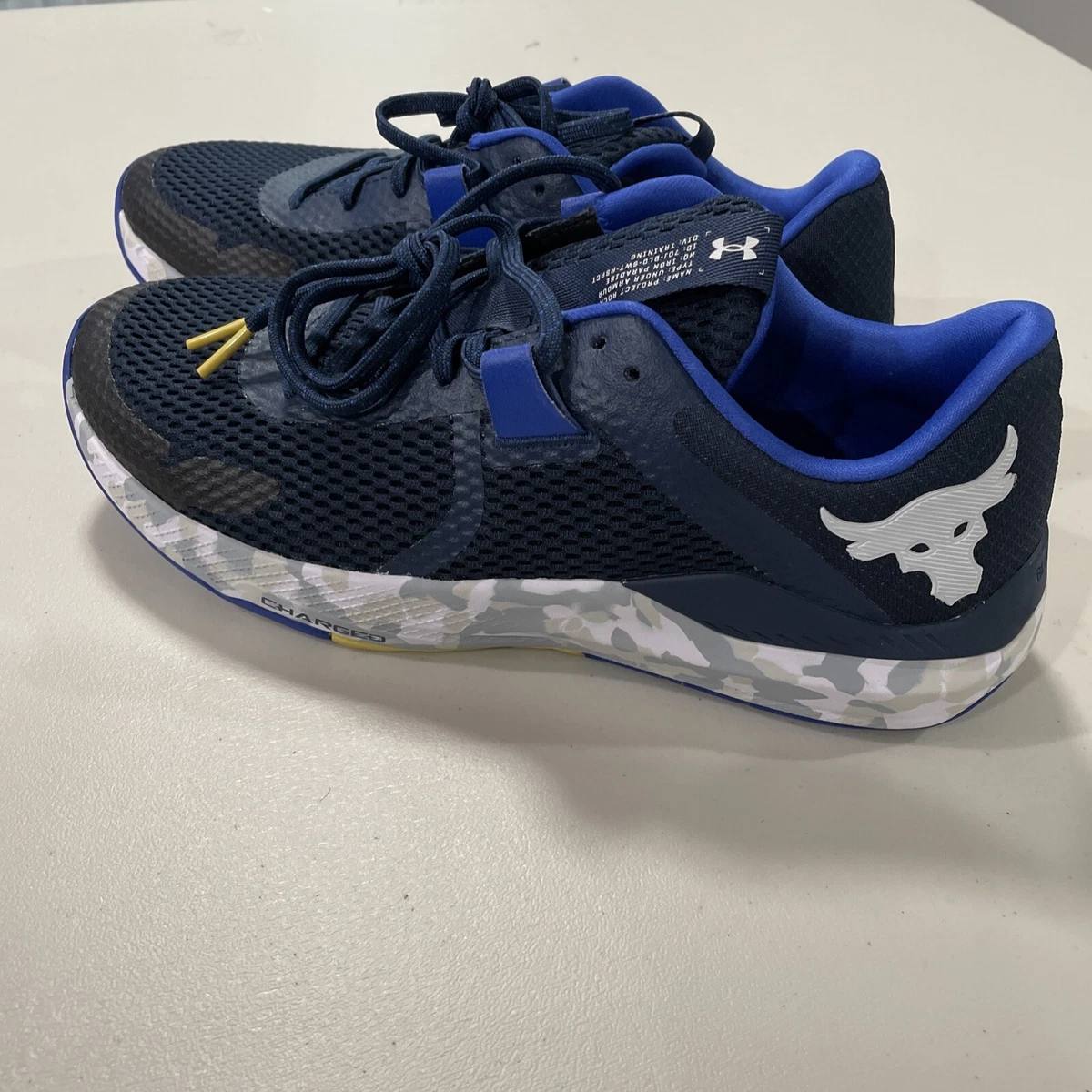 Under Armour Unisex Project Rock BSR 2 Marble Nvy Wht Athletic