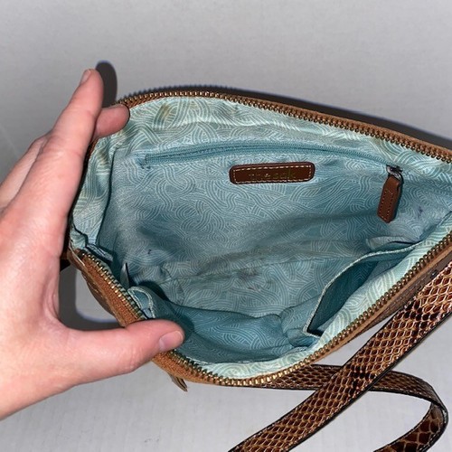 THE SAK Purse Brown Leather OLETA Leather Zippered Crossbody Shoulder Bag - Picture 5 of 6