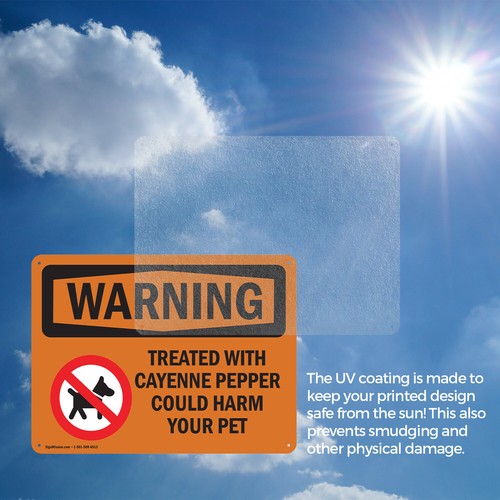 (2 Pack) Treated With Cayenne Pepper With Symbol OSHA Warning Sign Decal Metal - 第 7/28 張圖片
