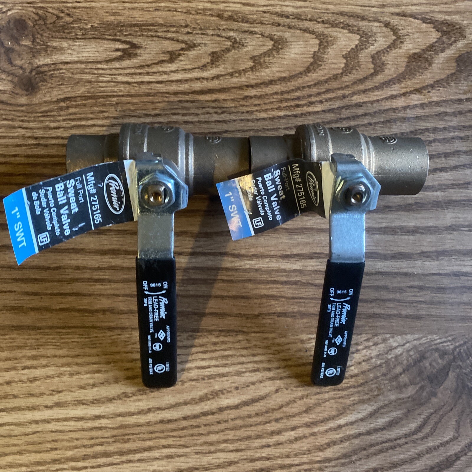PREMIER 1" Brass Ball Valve, Sweat, Solder Ends FULL PORT 2 Pack!!!