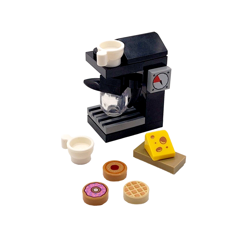 Genuine LEGO Minifigure Food Coffee Machine Cups Donuts