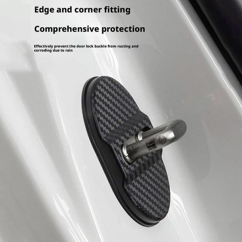 Carbon Fibre Car Door Lock Protective Cover Anti Rust Y1V6 Accessories Hot L1N3 - Picture 13 of 25