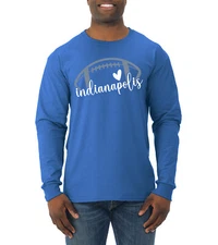 Fan Of Indianapolis Football White Heart Script Writing Men Long Sleeve