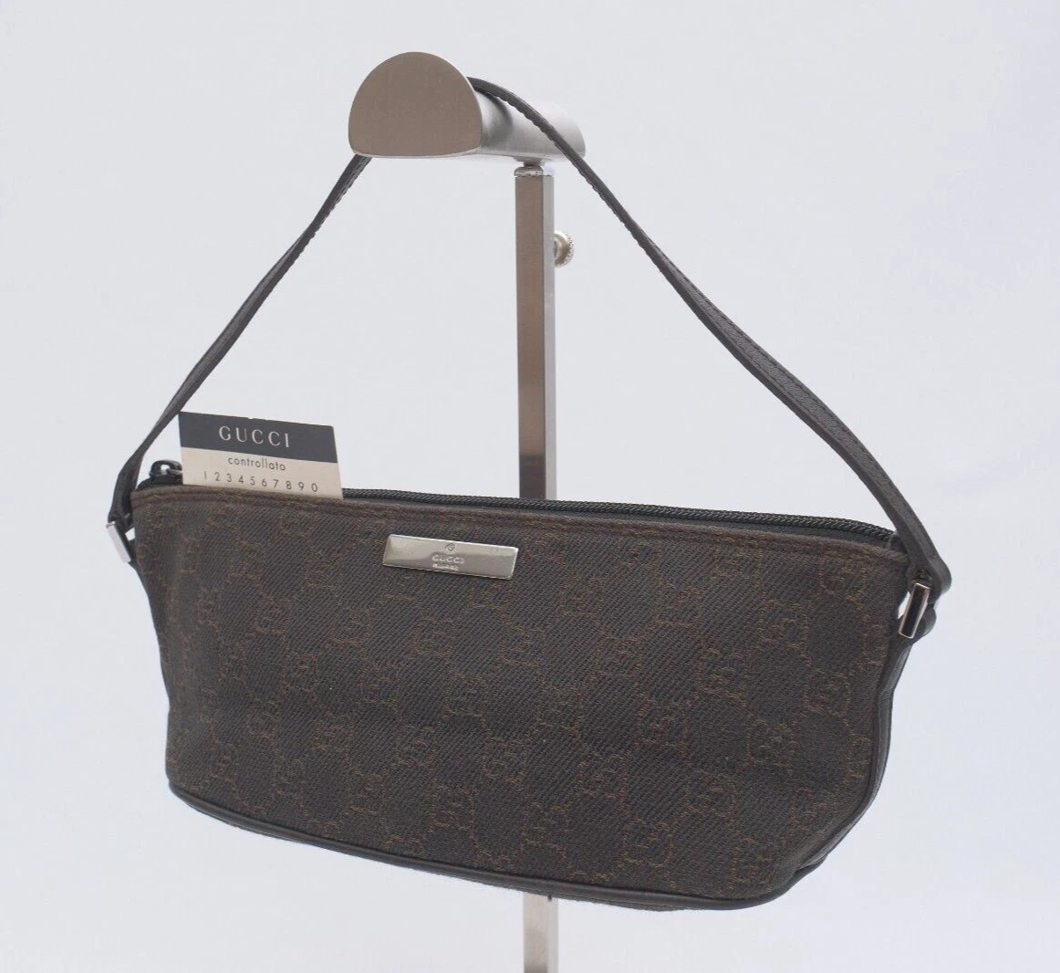 GUCCI Accessoire Pochette Sac à Main Sac à Main GG Toile Marron Authentique