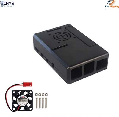 Raspberry Pi 4 Model B ABS Gehäuse schwarz Kunststoffgehäuse mit Lüfter