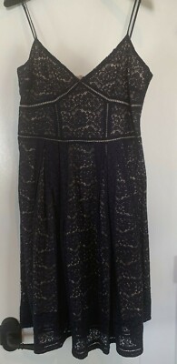 JOIE Navy lace dress size 8 with adjustable spaghetti straps-fully  lined-EUC | eBay