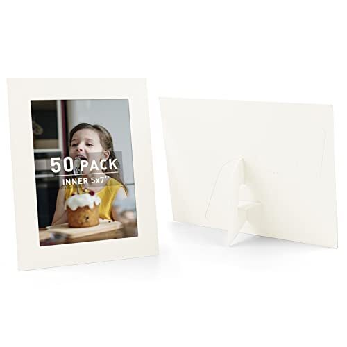 50 Pack 5x7 Paper Picture Frames With Easel Paper Photo Cardboard Frame Cards - Picture 11 of 14
