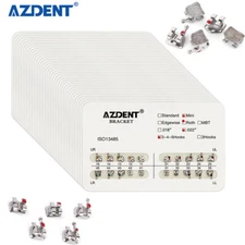 10 X Dental Orthodontic Brackets Mini/Standard MBT/Roth .022/018 Hooks 3/345 US