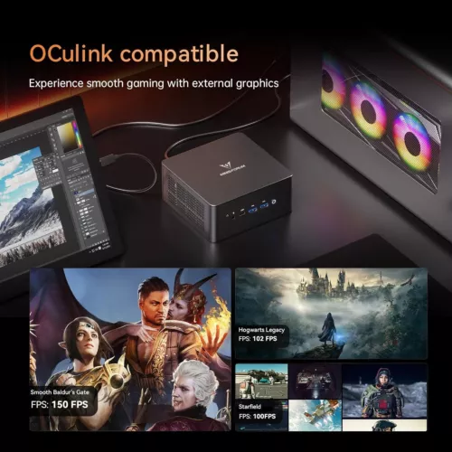 Minisforum UM880 Pro Mini PC AMD Ryzen 7 8845HS Barebone Support Oculink - Picture 9 of 11