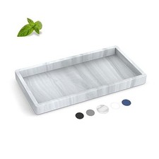Silicone Bathroom Tray,Shatterproof Silicone 7.8" x 3.9" x 0.8" Marble Pattern