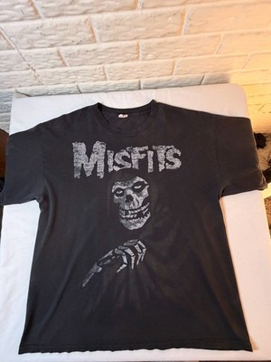Vintage Misfits Shirt Mens XL Fiend Skull Hooded Reaper Faded Black Punk Tee 22x