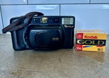 Fuji DL-160 Tele 35mm Film Camera Black Battery Tested With Expired Kodak Film