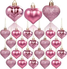 Valentines Day Decorations Heart Ornaments - 36pcs Heart Shaped Rose Gold