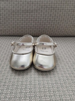Baby Gap, Mary Jane Shoes, Metallic Gold, Size 3/6M, faux Leather