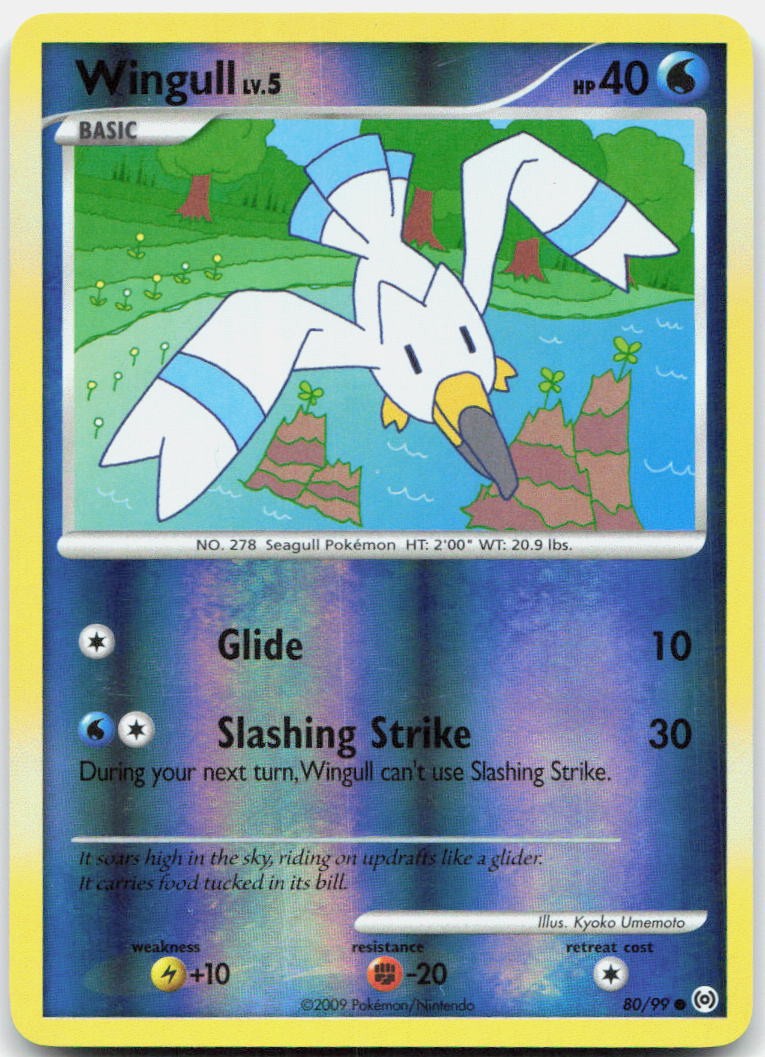 Wingull 80/99 Common Arceus Pokemon Reverse Holo Moderately Played