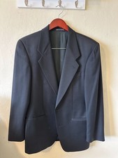 VTG Yves Saint Laurent Men's 100% Wool 2-Button Blazer Black • 38R