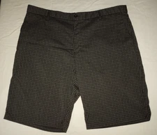 ⛳Adidas BLACK PLAID Flat Front Shorts Golf Athletic Mens 40X11 NWOT NEW