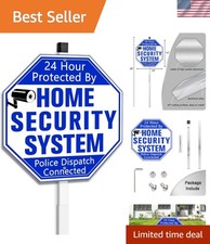Elegant Metal Home Security Sign - 10"x28", Easy to Install and Durable