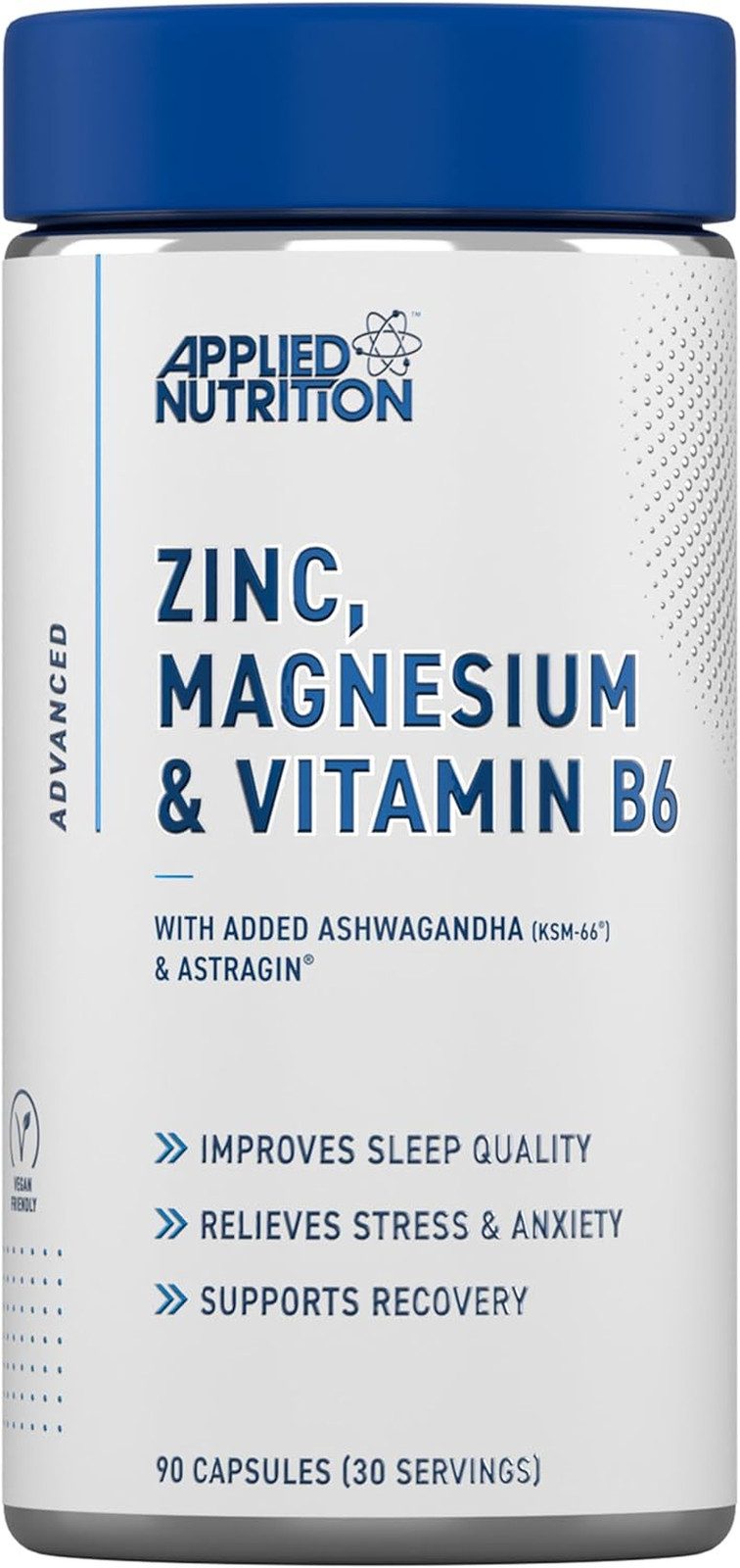 Applied Nutrition Zinc, Magnesium & Vitamin B6 with Ashwagandha Capsules - Natur