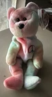 Vintage 1996 Ty Beanie Babies PEACE Bear Plush Tie Dye Original Toy Collectible