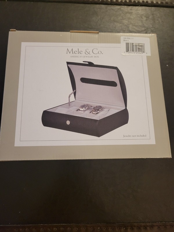 Mele & Co. Black Faux Leather Watch Case NEW