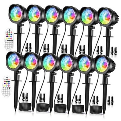  15W RGB Landscape Lights 12V 24V Low Voltage Landscape 15W 12Pack RGBW