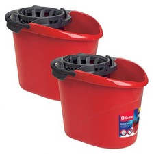 O-Cedar Quick Wring Mop Bucket with Torsion Wringer - 2.5 Gal 2-Pack Free Ship