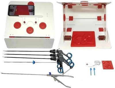 1PCS Laparoscopic Simulator Training Box Endo Trainer Foldable SS Instruments CE
