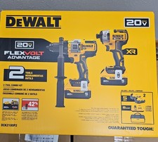 New DeWalt DCK2100P2 20V MAX BL 1/2" Hammer Drill Driver  1/4" Impact Driver