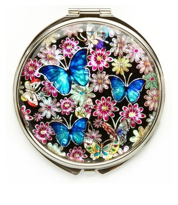 Korean Traditional Mother of Pearl Compact Mirror Nacre Makeup Pocket Gift