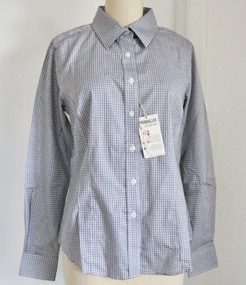 Il Migliore Ladies Long Sleeve Check Primalux Shirt Button Down Cotton Gray Sz S