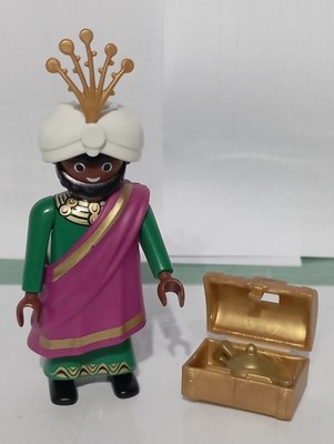 PLAYMOBIL FIGUR SCHWARZMAGIERKÖNIG BALTASAR REF 4886 KRIPPE GEBURT MAGIERKÖNIGE