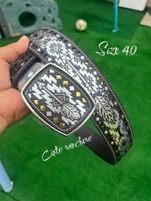 Belt Leather Cincelado Corte Laser Cowboy Cintur n Vaquero Cinto Ranchero Size40