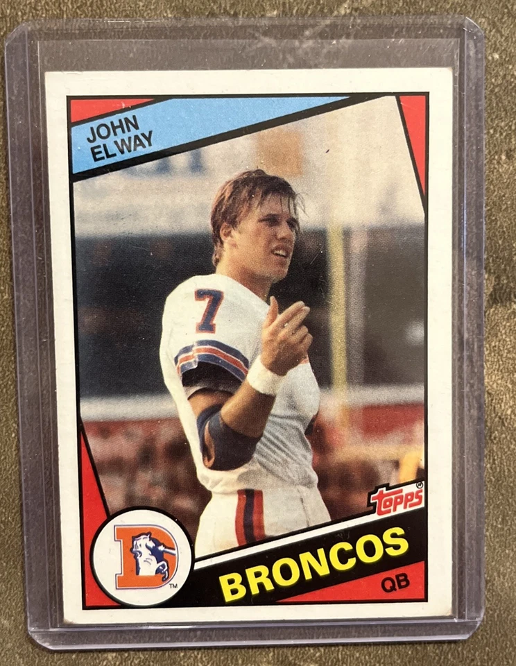 🟧🔥John Elway🔥🟦 1984 Topps #63 (RC) Tarjeta de novato HOF Broncos Foto 2 de 4