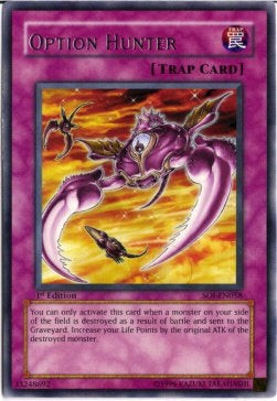 YuGiOh Option Hunter (V.1) SOI-EN058 Rare Englisch NM 1st