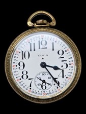 Vintage Elgin Pocket Watch Open Face 17j 51mm Strong Runner 3s/d No Cracks