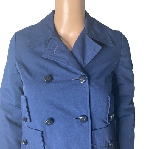Vintage Polly Pepper Coat Girls Size 7 Navy Blue Faux Fur Lined - Picture 3 of 10