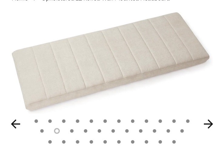 Nestl Beige Twin Headboard Upholstered Wall Mount Channel Stitched Peel/Stick