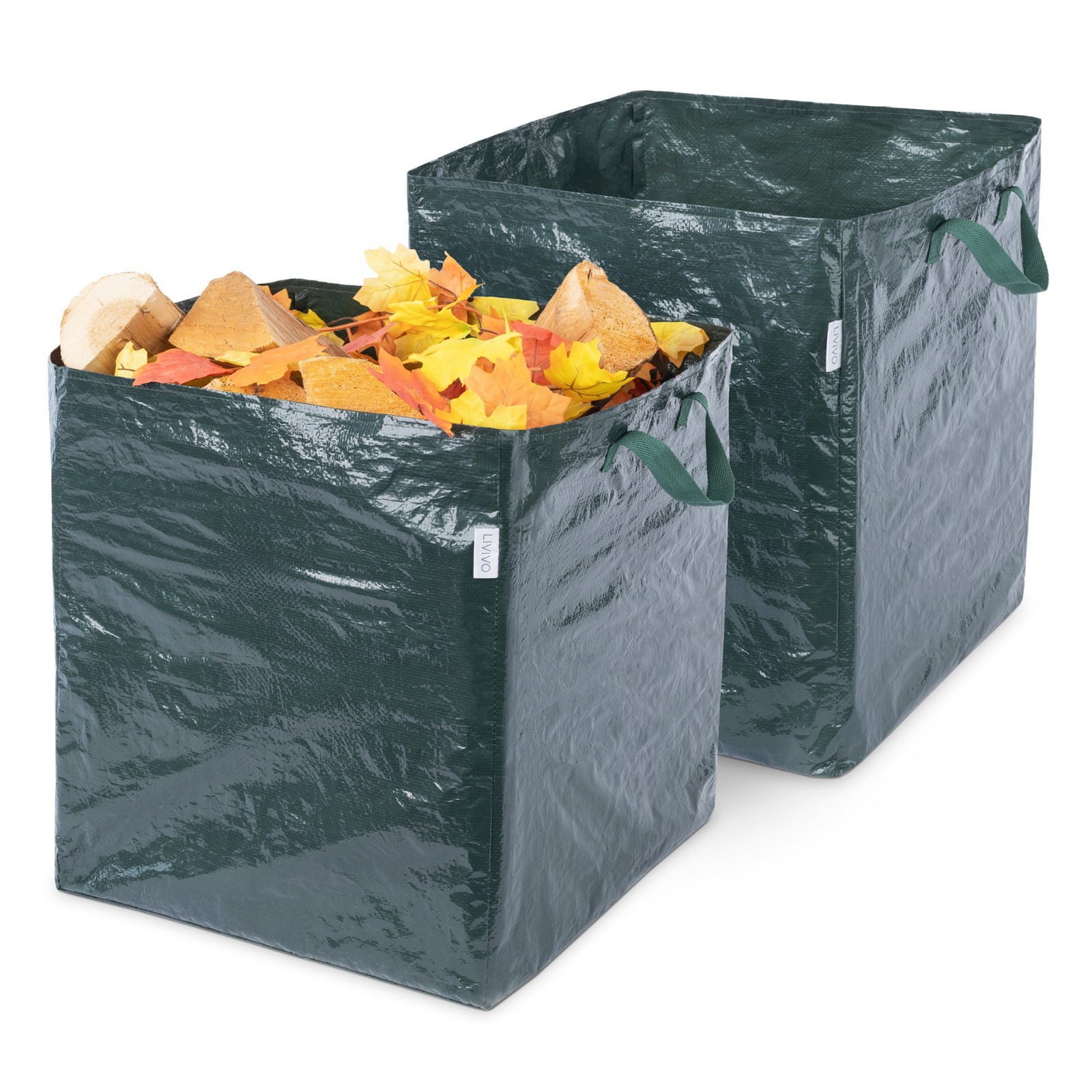 LIVIVO 2 Pack Garden Waste Bags 82L Heavy Duty Garden Bags with Handles Reusable