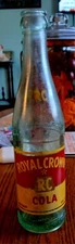 Vintage RC Royal Crown Cola Bottle Green Glass 10 oz Nehi Embossed 1950s