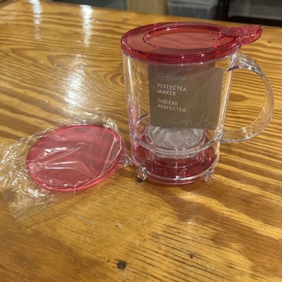 Teavana Perfectea Maker Loose Leaf Tea Infuser Brewer Hot Pink Clear BPA-Free