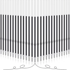 60 Pieces 0.7 mm Retractable Pen Refills Replacement Ballpoint Black