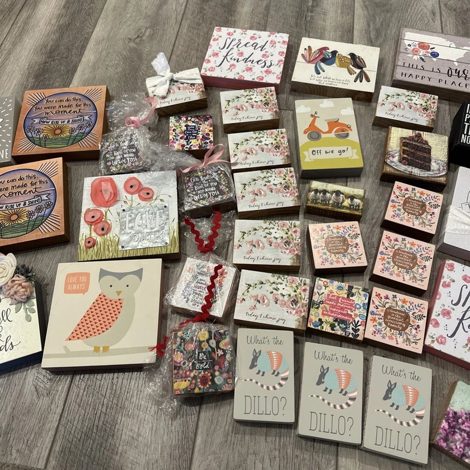 Primitives by Kathy Wood Block Signs Huge Lot Of 42! Gifts Inspirational New - Image 2 of 4