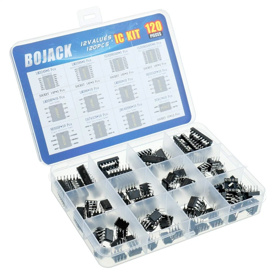 IC Sortiment Kit 120 Stück Elektronik Bauteile Opamp Timer Darlington Transis... - Bild 3 von 4