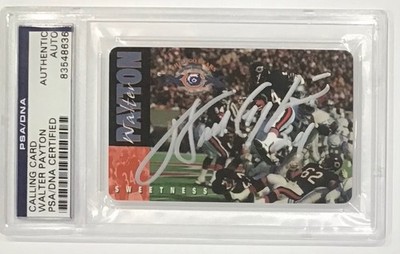 WALTER PAYTON SUPER BOWL CALLING CARD SILVER SHARPIE AUTO PSA AUTHENTIC BEARS